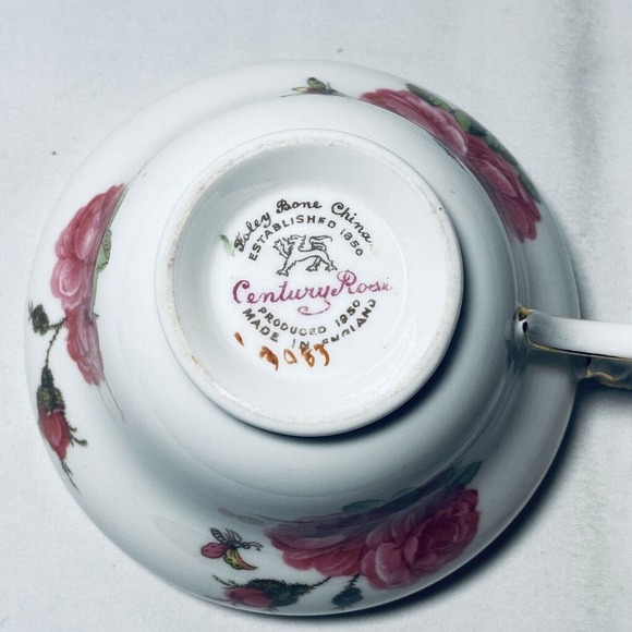 Vtg Foley Tea Cup Century Rose 1950 Paul Granet Pink Gold Trim Replacement - Picture 14 of 15